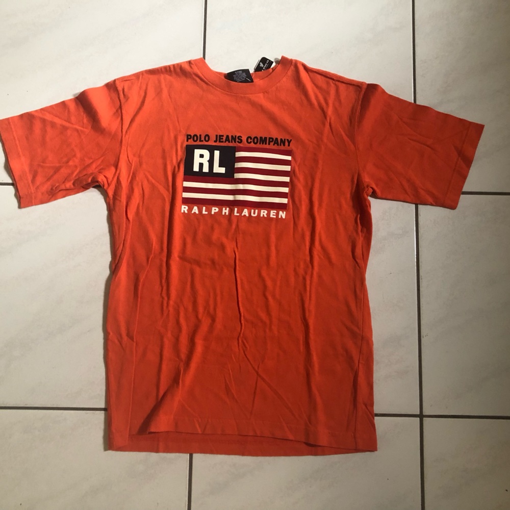 Polo Ralph Lauren crew neck t-shirt.  American flag. Vintage. Size: Large